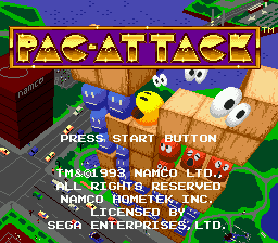 Pac-Attack title screen for Sega Mega Drive